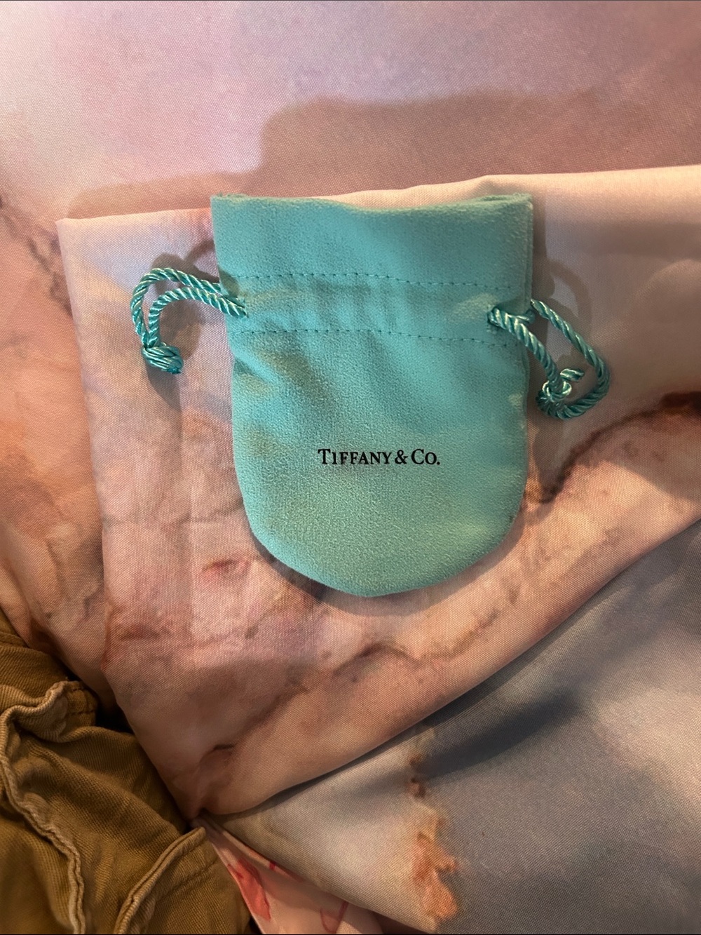 Tiffany & Co. Blue Drawstring Jewelry Pouch
